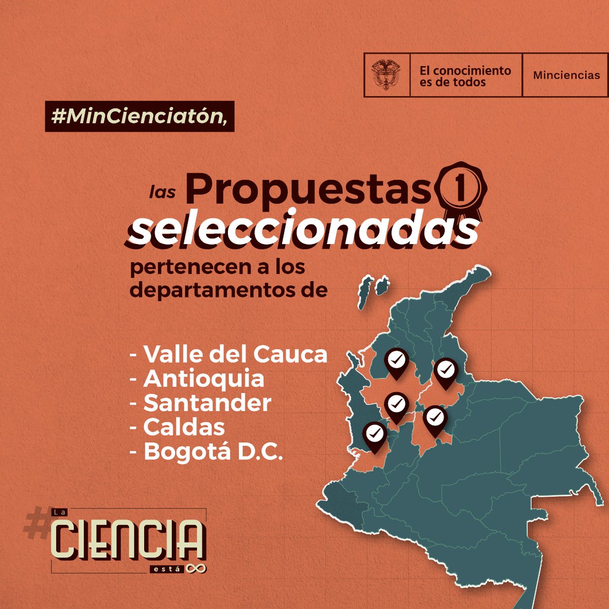 MincienciasCo's tweet image. Los proyectos seleccionados en #MinCienciatón iniciarán el proceso de contratación con las entidades financiadas para ejecutar los proyectos. Así, nos sumamos al llamado del Gobierno Nacional para generar estrategias de impacto en salud pública en #Colombia ahora y en el futuro.