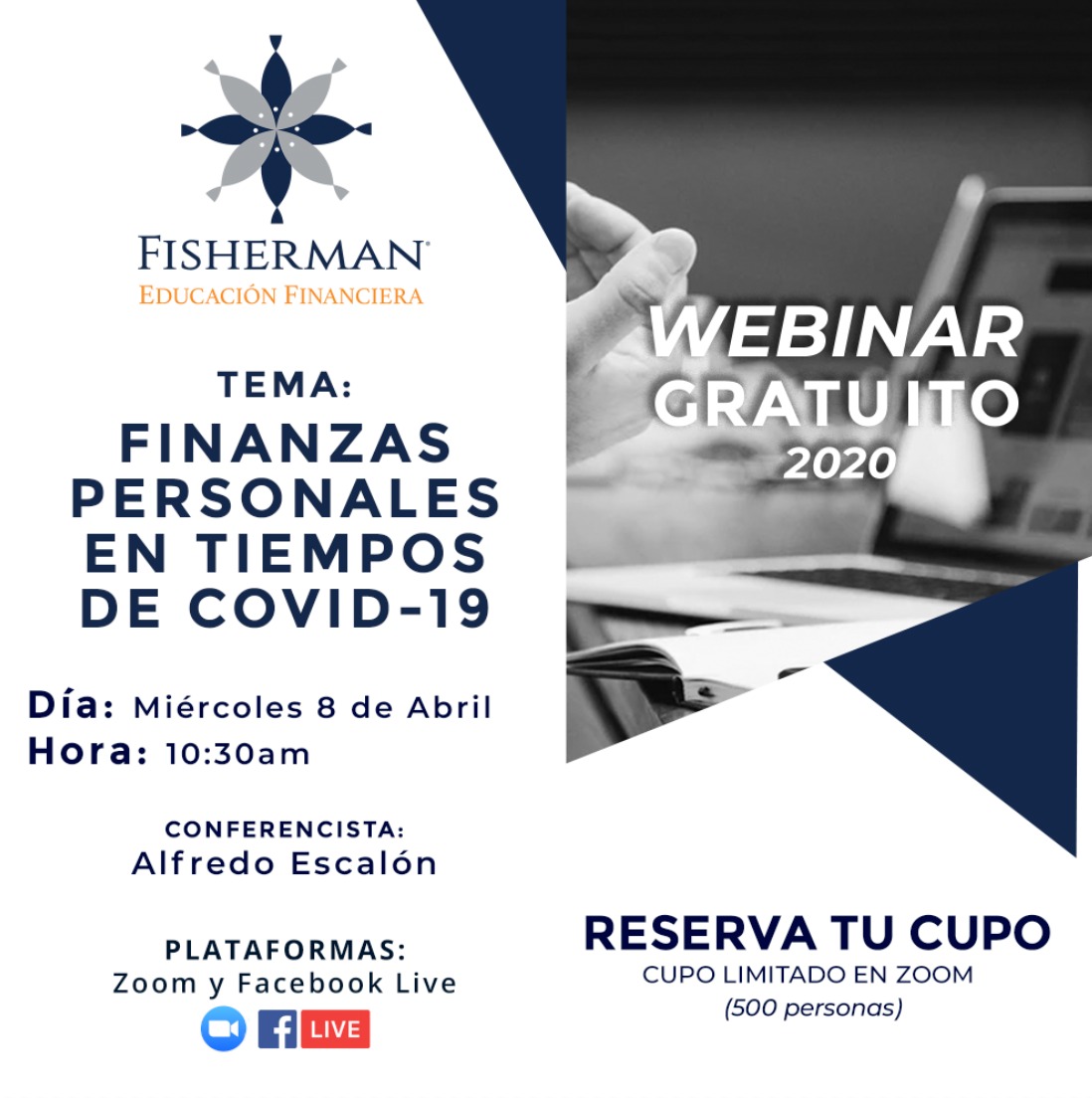 ¿ Quieres saber como manejar tus finanzas personales en estos tiempos de COVID-19 ?

Puedes obtener mucha información el día de mañana Miércoles 8 de abril a las 10:30 a.m por Facebook Live y Zoom
Reserva tu cupo sin salir de casa

bit.ly/WebinarFinanza…