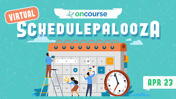 OnCourseK12's tweet photo. Thinking about scheduling yet? Join us on April 23rd for #SchedulePalooza, OnCourse's free day of virtual master scheduler training: https://t.co/bspL5ZBPwo #njed #laed https://t.co/S1dhrOAs3X