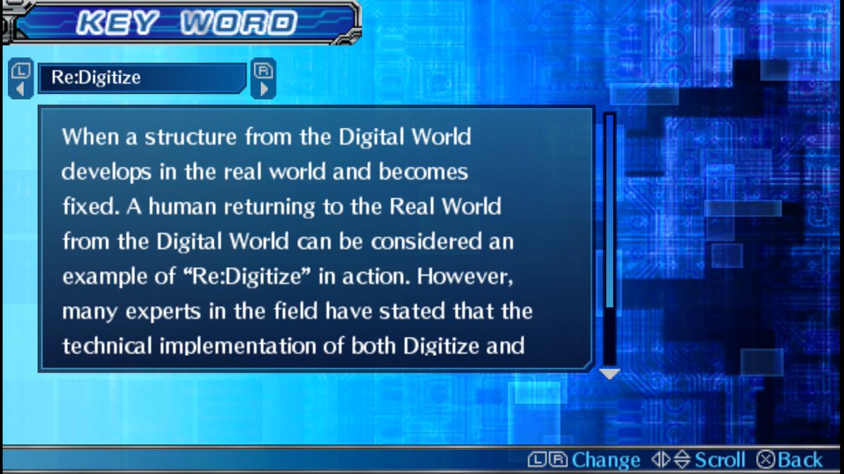The opposite, transferring data from the Digital World as material in the Real World, was referred to as "Re: Digitize". However, like Digitize, it is a phenomenon that has not yet been successful, and therefore few believed that it was possible to be used commercially.