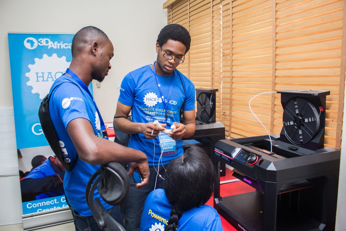3D_Africa's tweet photo. The 'Smart Path-Finder' prototype enables visually impaired to live independent lives with the help of the ultrasonic sensors #IOT, #3Dprinting and #AI #WorldHealthDay #HackforGood2018. https://t.co/YoGrfnPBil