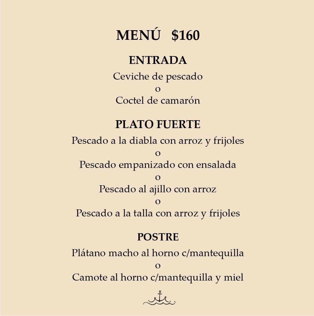 Nuestra recomendación de hoy para que comas rico y saludable! 
Cóctel de camarón + Pescado a la diabla con arroz y frijoles + Plátano macho al horno con mantequilla. 
Menú especial De Mar A Mar para llevar  $160 por persona.Llámanos y programa tu pedido 📲55 52075730