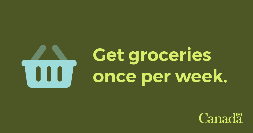 AAFC_Canada's tweet photo. To get through this together, we must all stay apart. #PhysicalDistancing means you can still go to the grocery store as long as you’re not in mandatory isolation or quarantine, but limit it to once per week. Otherwise, #StayHomeSaveLives. https://t.co/8H4XGZgaGO #COVID19 https://t.co/90KY0Jcw2i