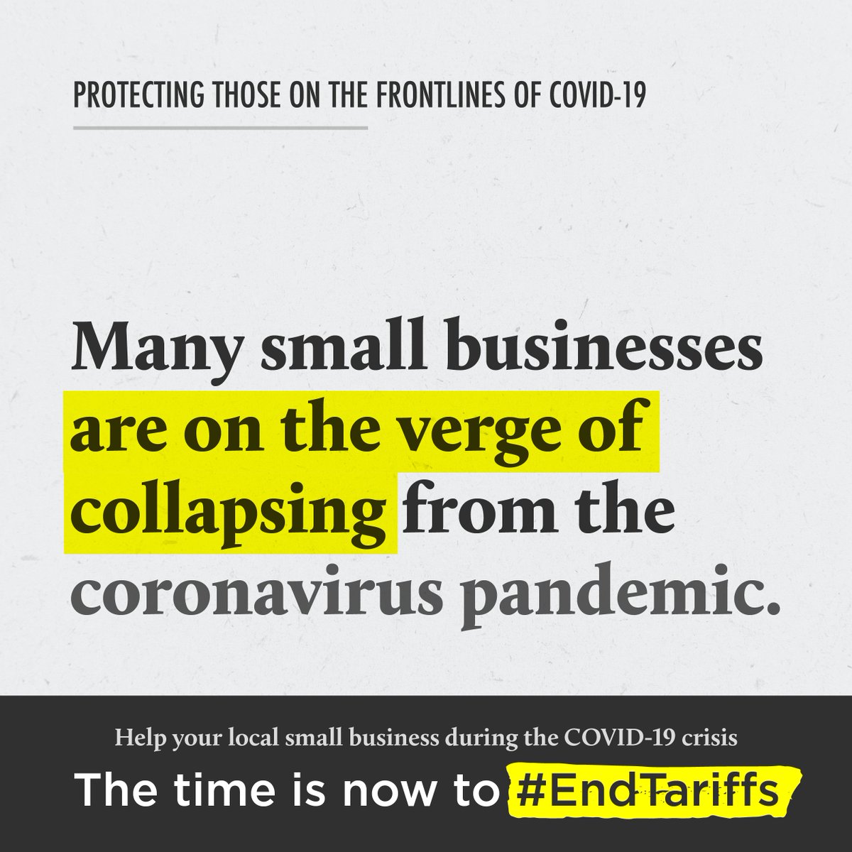 Americans4Trade's tweet image. Small businesses are the backbone to our economy. The time is now to #EndTariffs. #COVID19