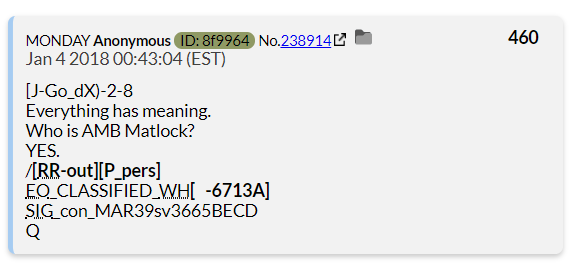 10 days passed before Q posted again on January 4th, 2018.