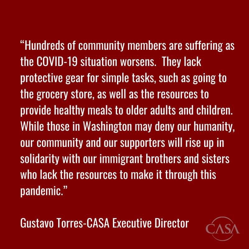 CASA announced today the CASA Solidarity Fund, a new initiative to provide economic assistance to vulnerable CASA members in dire need as a result of the COVID-19 pandemic. 
👉Press Release wearecasa.org/press/3111-2/
👉Donate secure.actblue.com/donate/casasol…