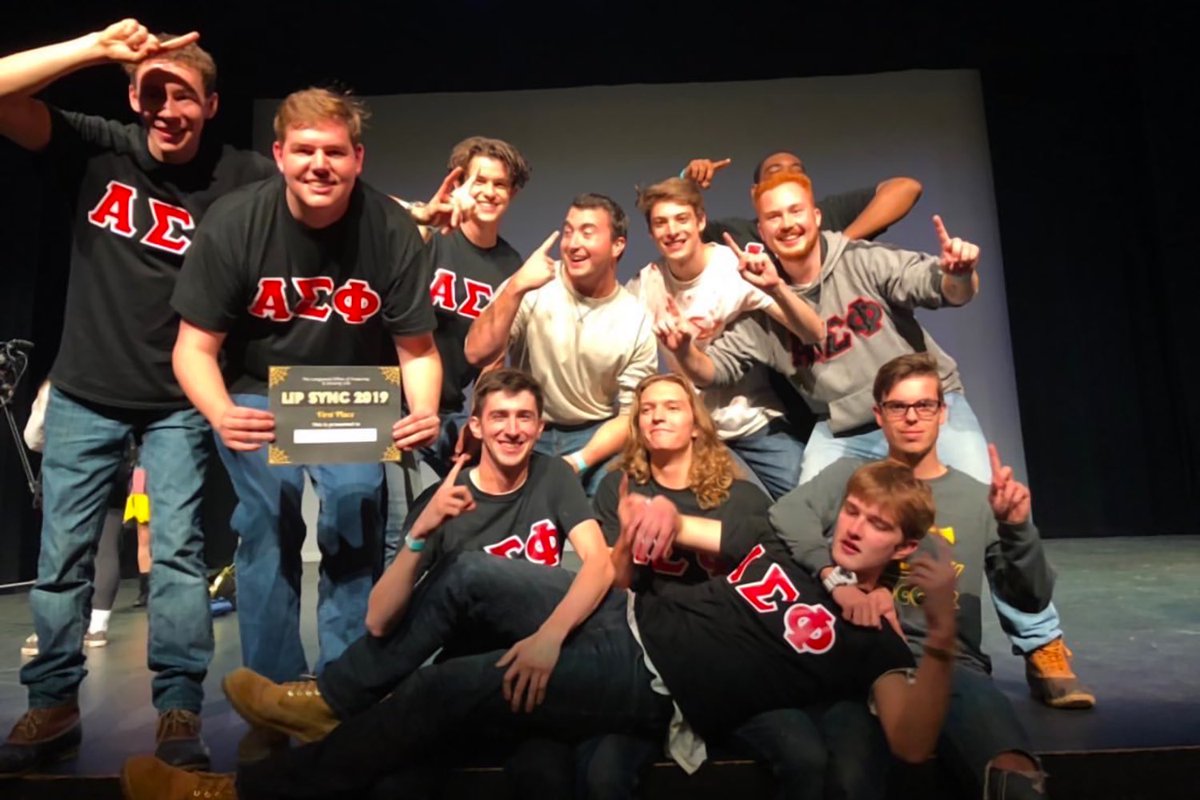 alphasigs's tweet photo. In November, @LU_AlphaSig won Longwood’s annual Lip Sync competition! #AlphaSig175 🎶 https://t.co/zl8ui8KatU
