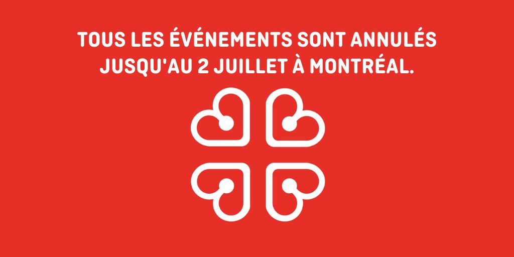 Val_Plante's tweet photo. La Ville annule ses événements culturels et sportifs sur son territoire jusqu’au 2 juillet, afin de limiter les occasions de rassemblement. Ce n’est pas une décision facile car Montréal vit au rythme de ses événements estivaux. Nous serons là pour accompagner nos partenaires. https://t.co/5MaUiTIGPg