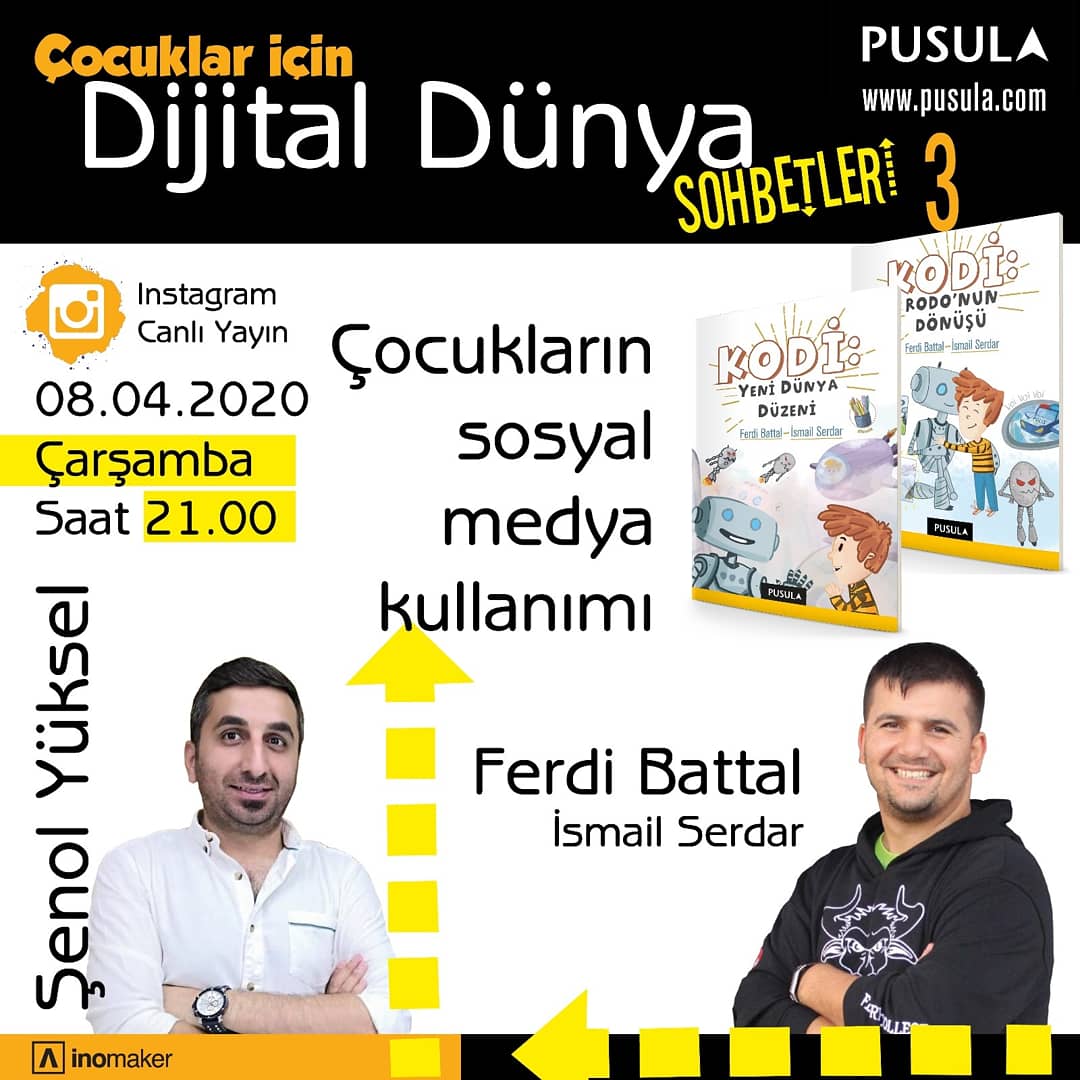 stem_maker's tweet photo. Kodi'nin maceraları, çocuklara eğlenceli serüvenlerle  sosyal medyanın doğru kullanımını anlatıyor. @SenolYuksel62 ve @FerdiBattal ile Kodi'yi, çocuklarda İnstagram ve YouTube güvenli kullanımını konuşuyoruz.
#kodininmaceralari #sosyalmedya #cocuk #instagram #youtube #kitap https://t.co/SuptngR3jY
