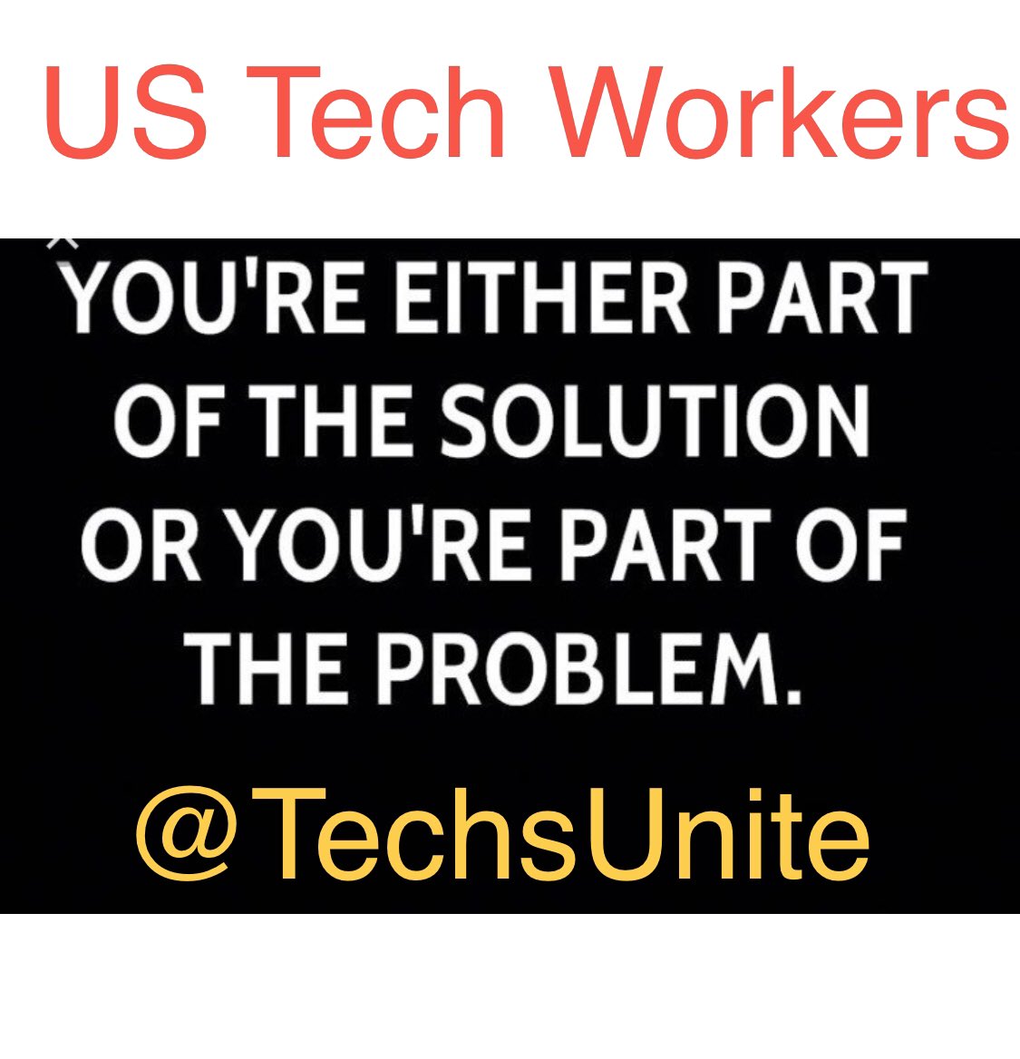 TechsUnite's tweet image. US🇺🇸Tech Workers are in a HOT🔥WAR🔥w/hidden enemies that hope to divide &amp;amp; splinter those who oppose unbridled H1B/OPT Visa Expansion!

Who’s our leader? @michellemalkin?
@USTechWorkers?
or BigTech?
#UnitedWeStandDividedWeFall
#AmericaFirst #AmericanWorkers #HireAmerican #NoS386