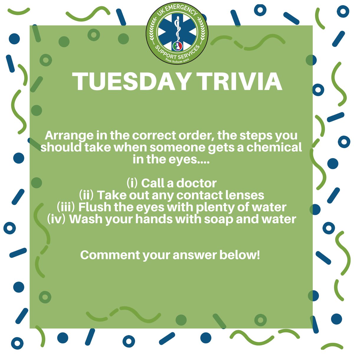 It’s #tuesdaytrivia!

Comment your answer below!

#ukemergencysupportservices #togethernotalone #triviatuesday #supportingthesupporters #tuesday