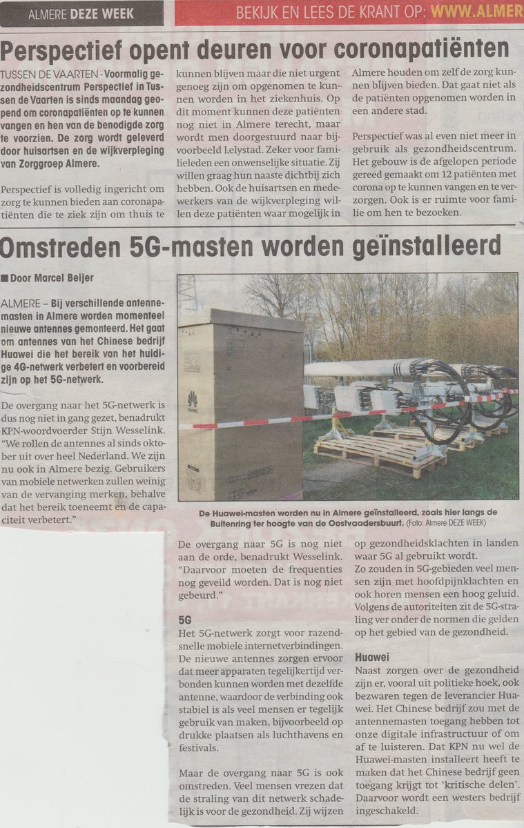 RientsHofstra's tweet photo. Zo werkt de democratie: Corona gebruiken als afleidingsmanouvre en intussen zonder volksraadpleging gewoon masten plaatsen, maar ook zonder gezondheidsonderzoeken. Overal worden connecties gelegd tussen corona &amp; 5G, behalve bij overheden. Vanwege poen? Controle over de mens? https://t.co/plvnBWsb3n