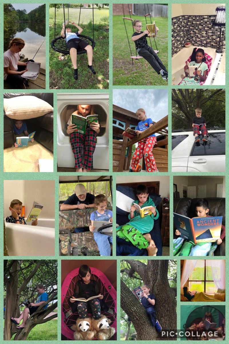 windham3rdgrade's tweet photo. Taking reading around the room to a new level! 📚Love my Eagles! 🦅💙 #distancelearning #competition #whowon @owenstylerisd @Stacytylerisd https://t.co/DIbYZR25Tj