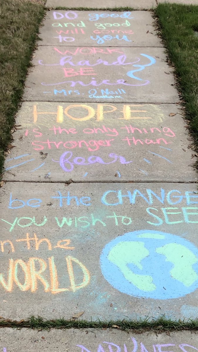 When a parent texts you this picture from their daily walk in your school’s neighborhood. #workhardbenice! #choosejoy&amp;givegrace! #sidewalkchalk So blessed and honored to serve our students and our community!