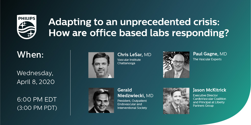 ajtochterman's tweet photo. Join the @Philips hosted discussion on best practices for real-time responses to #COVID19 and how the pandemic is impacting vascular disease patients in #OfficeBasedLabs. Register here: https://t.co/sfYd3lcCgb https://t.co/f4L0n8UGSP