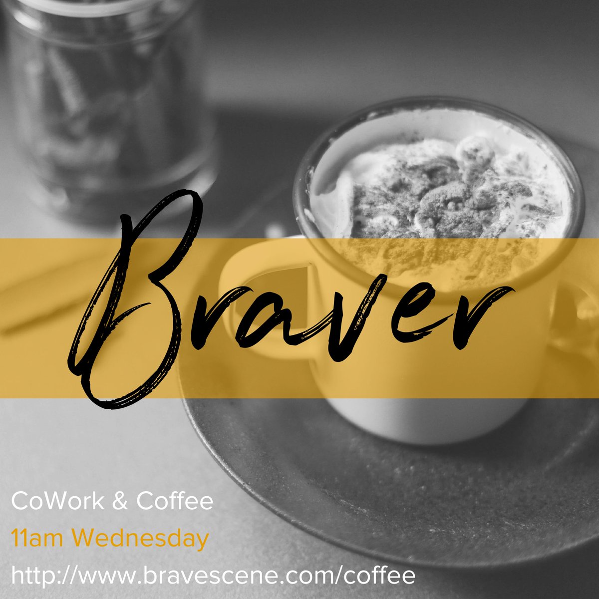Virtual Cowork and Coffee - Tomorrow @ 11am.

If you have anything you'd really like to discuss, then drop me a reply in the comments

As always, these will be informal and a place to connect with others.

Join us tomorrow - bravescene.com/coffee