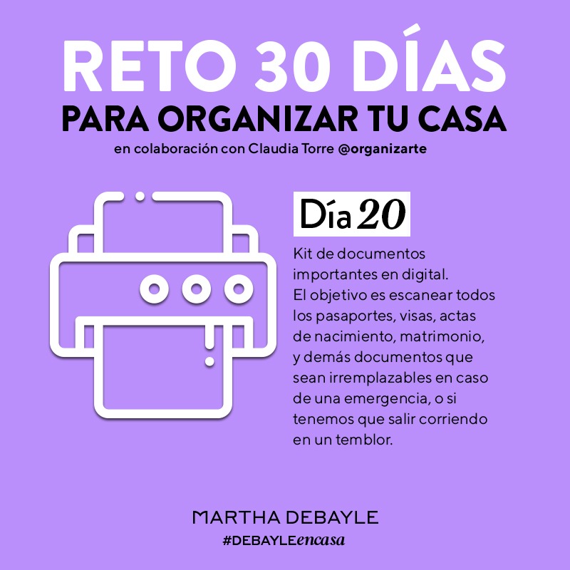 marthadebayle's tweet photo. Día 20 de nuestro reto #DebayleEnCasa, y vamos a pasar los documentos a digitales.

Reto 30 días para organizar tu casa de @organizARTE_Mx. https://t.co/Qv2MARpUfI