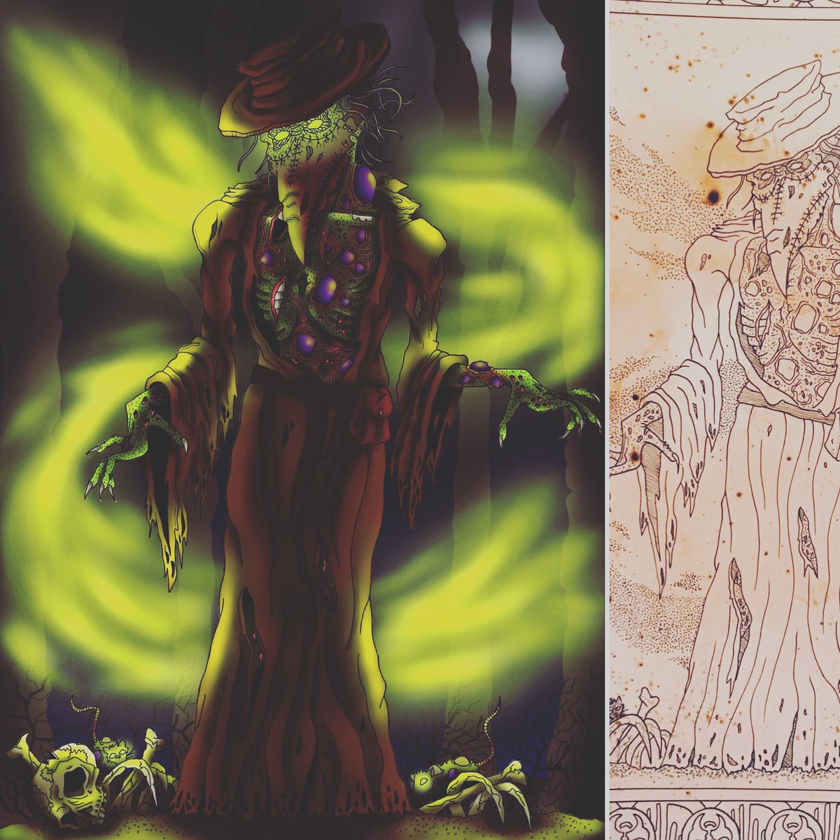 ZombOink's tweet photo. Tried digitally colouring my plague doctor design , tbh I’m proud of this ! #art #artwork #darkart #plague #PlagueDoctor #pandemic #illustration #comic #horrorcomic #followart #horror #conceptart #characterdesign #death #medival #WorkFromHome https://t.co/HmLymQWlYK