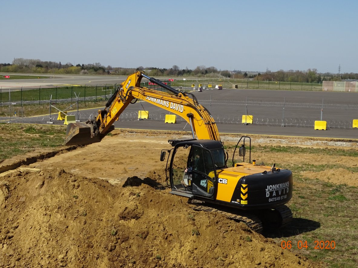 ASLGroup's tweet photo. Despite the very challenging context, we are moving on and working hard on our projects, making ourselves ready for a brighter future! Yesterday, we officially started the works related to the construction of our future hangar and of the future GAT in Liege. #Project #JetCenter https://t.co/8Xo0NPKuC0