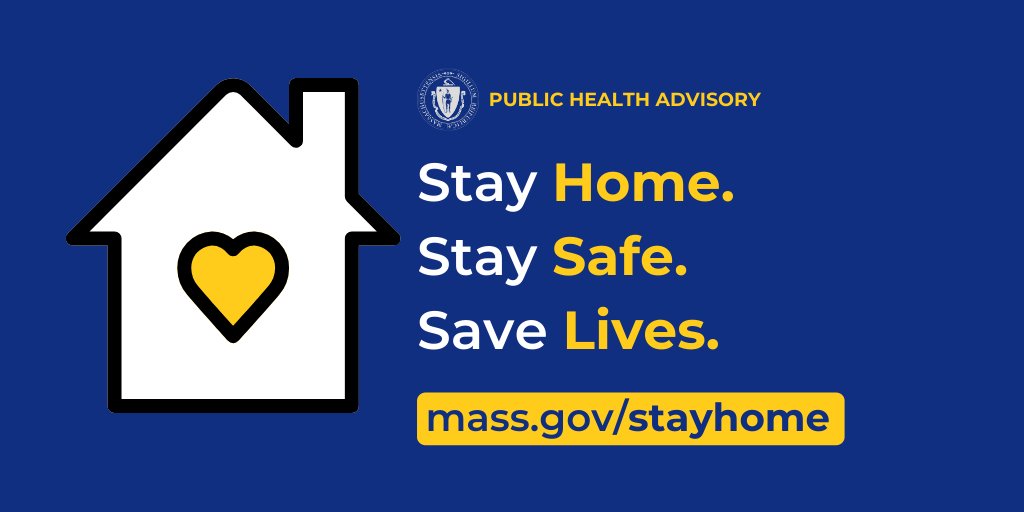 MAGovArchive's tweet photo. Staying home will help you keep you and your loved ones safe and healthy.
All residents should stay home and avoid going out except for essential activities like going to the grocery store or pharmacy.
🏡MORE: https://t.co/n0UazOswvI https://t.co/7Vzn7Twns3