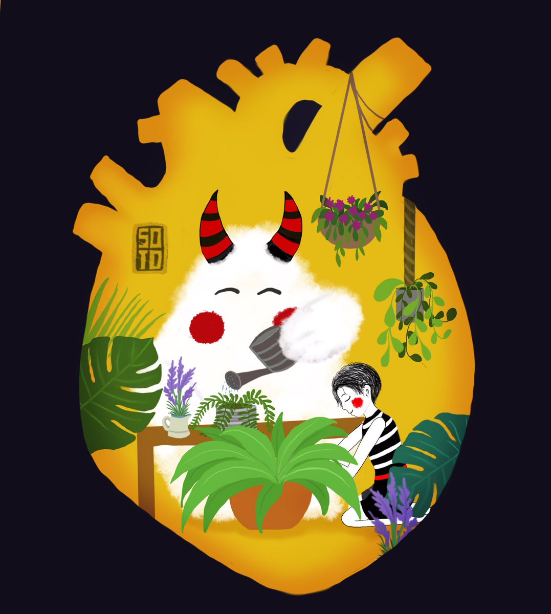 Lubeck_'s tweet photo. Y después de un tiempo uno aprende que si es demasiado, hasta el calor del sol quema. Así que uno planta su propio jardín y decora su propia alma en lugar de esperar que alguien le traiga flores (...) #poema Aprendiendo/ #Borges
#orgulloamdi #ilustraciones #procreateart #jardin https://t.co/j1WFSXBLH2