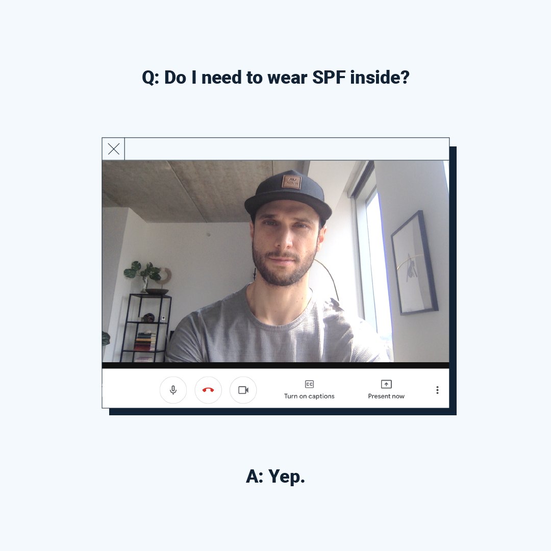 Working by a window? Don't stop using your daily SPF moisturizer. Windows don't block wrinkle-causing UVA rays 😮Clouds don't either ☁️