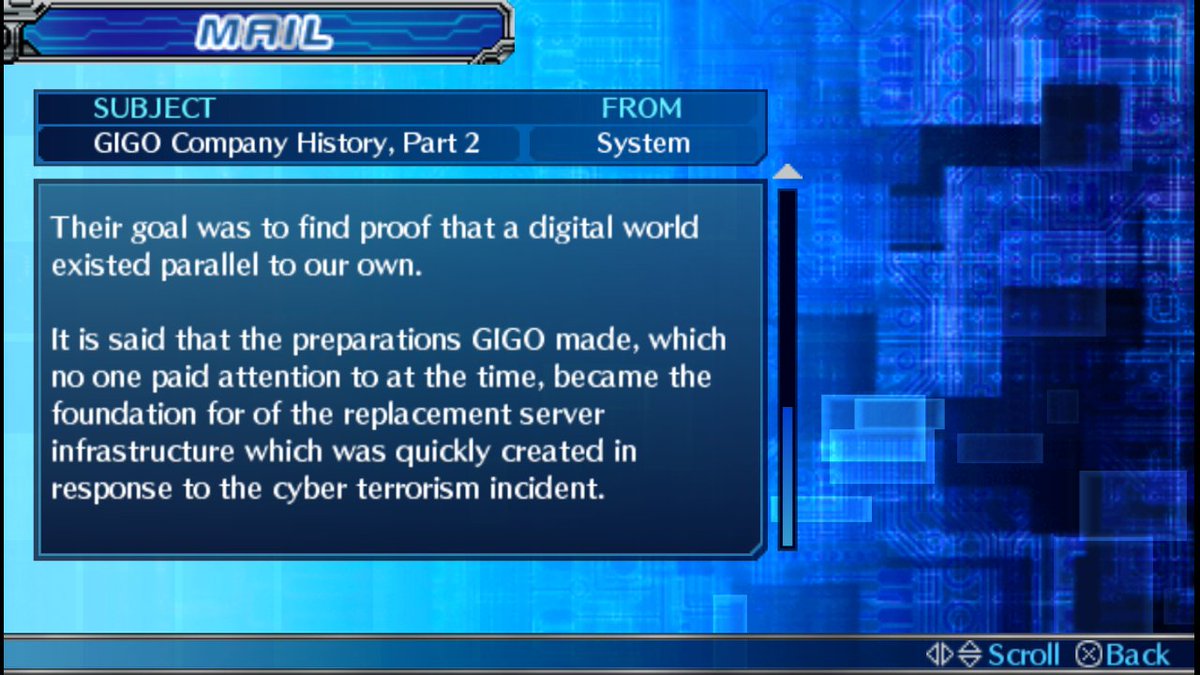 Even before the "Digital Divide", GIGO had a team of researchers, mostly Russians, that sought to prove the existence that a Digital World existed parallel to ours. These researches, which no one cared before, were part of the foundation that allowed the GIGO to recover quickly.