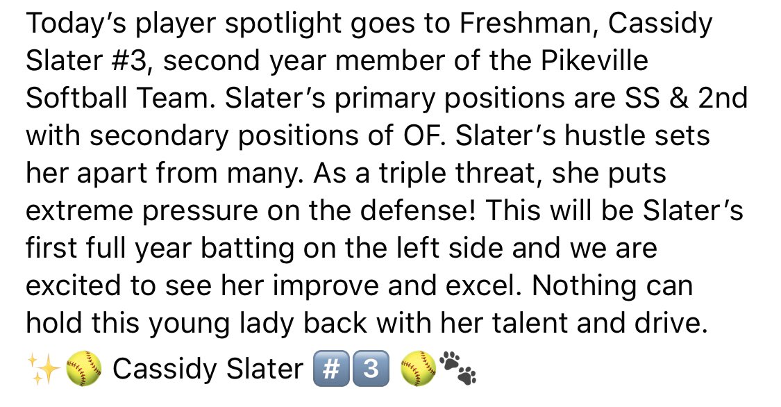 PikevilleSball's tweet photo. Cassidy Slater #3 https://t.co/EFLYTEH2A4