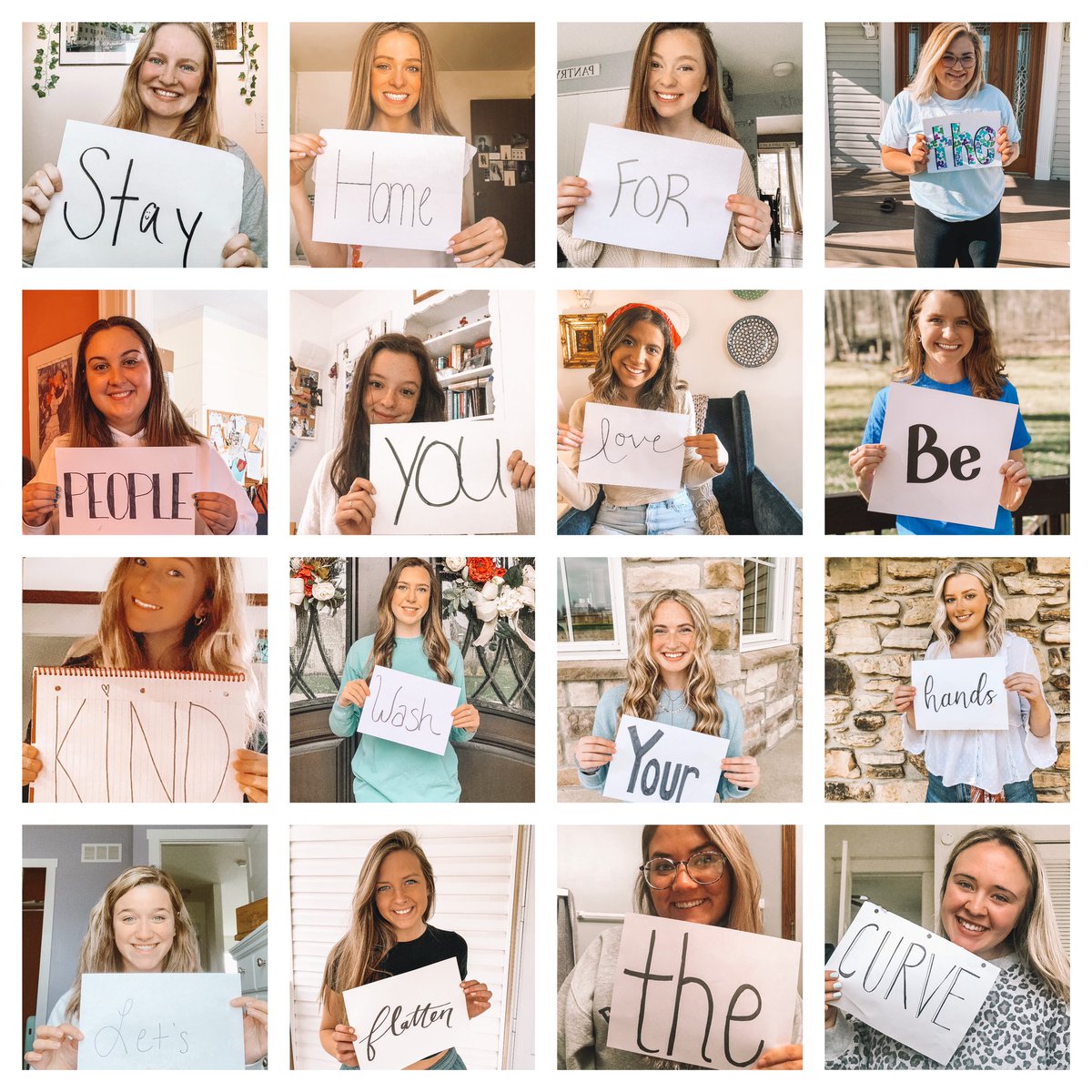 stay home for the people you love. be kind. wash your hands. let’s flatten the curve.