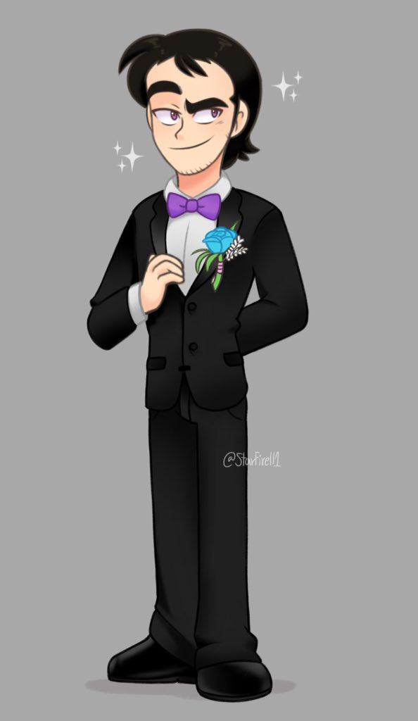StarFirell1's tweet photo. Al final me quede con la idea de que Vegetta usara un traje pero no se cuál de los dos peinados le quedan mejor :,D https://t.co/U2SavzQr3Y