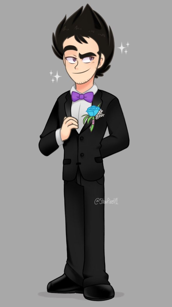 StarFirell1's tweet photo. Al final me quede con la idea de que Vegetta usara un traje pero no se cuál de los dos peinados le quedan mejor :,D https://t.co/U2SavzQr3Y