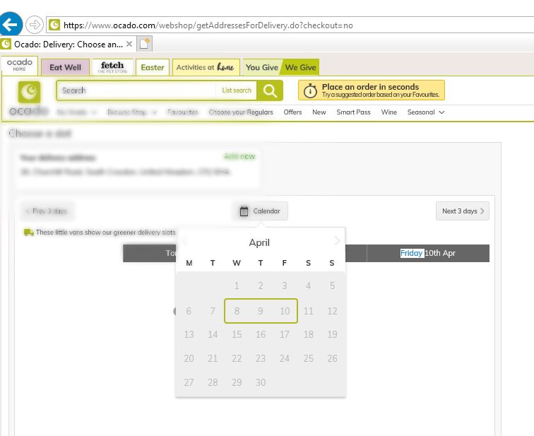 Tas_Talk's tweet photo. @Ocado I received an email over the weekend saying I could book a delivery 7 days ahead. I’ve tried doing this every day and only get shown 3 days ahead! Can someone please advise? I’m a smart pass customer! https://t.co/ZR4uoSgRCN
