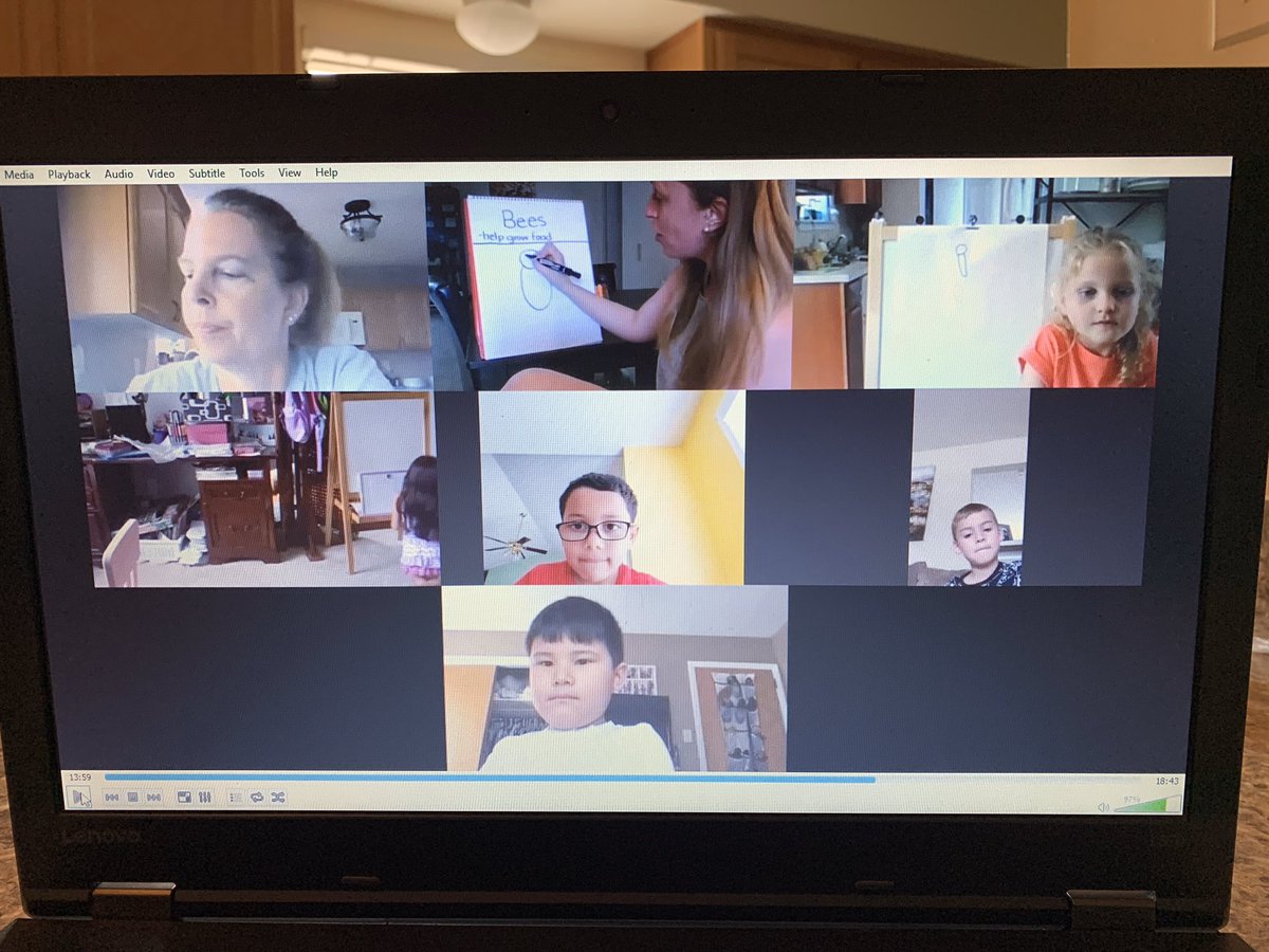 erikasmurray's tweet photo. Miss my kiddos so much!! But, thank goodness for technology! We read a book about bees and learned how to draw a bee together. Can’t wait for our second small group tomorrow! @SardisES_NC @kellylmarks54 @KevinBeals2 @UCPS_MonroeNC https://t.co/fvq8SuUvnt