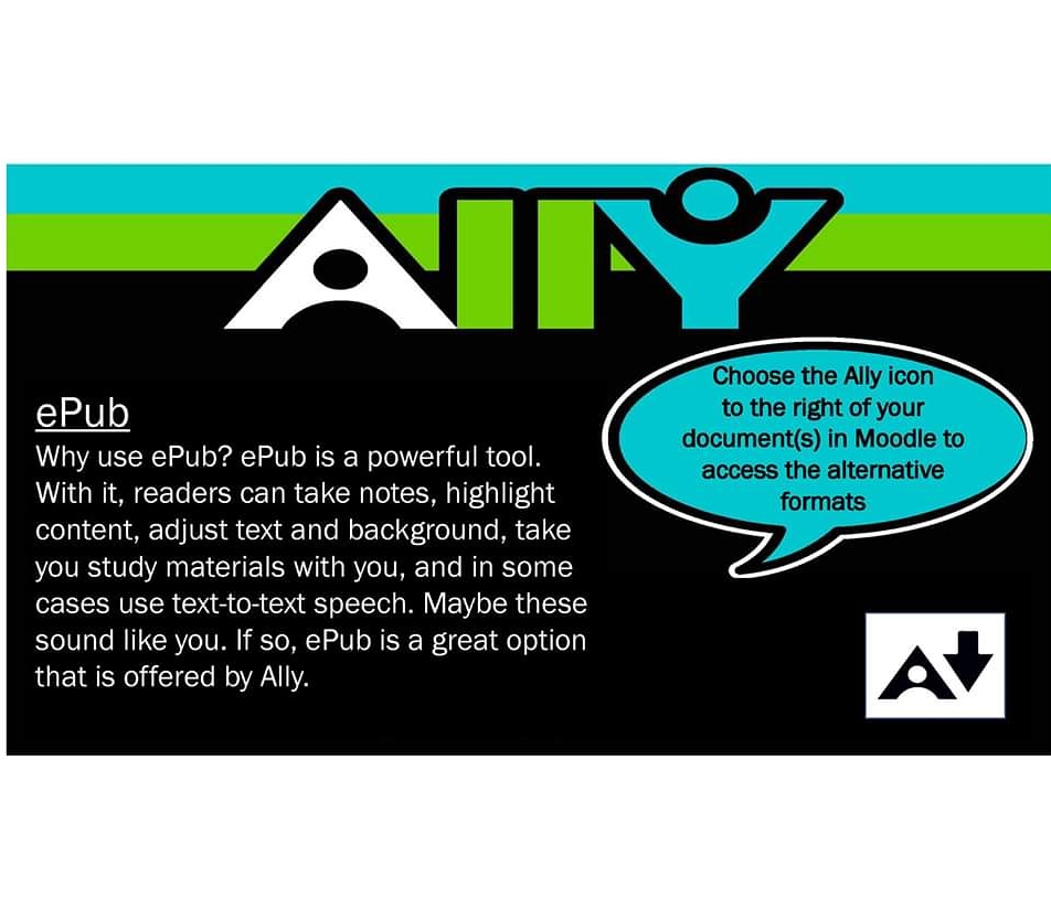 CCU students, with all courses being moved online, be sure to take advantage of Ally in every course to help make course materials more accessible. The ePub format tool is just one of many amazing tools that Ally offers.
#ALLY #accessiblecontent
#accessibility #ePub