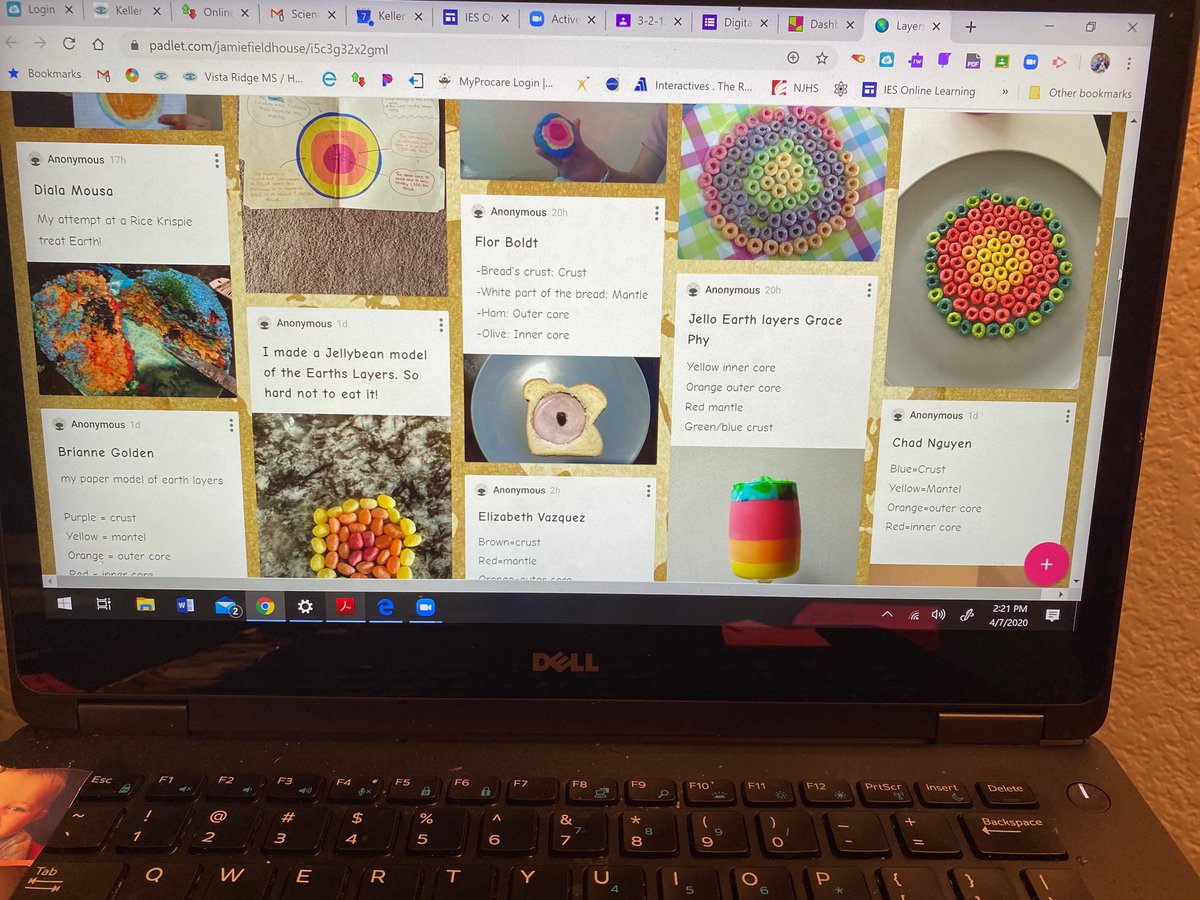 JamieFieldhouse's tweet photo. I ❤️ the creativity my #6thGradeScientists are showing in creating layers of Earth models with items they have at home. Also, I really want to eat that entire glass of jello!! @VistaRidgeMS @KISD_Science #VRMSIntentional https://t.co/kG1hQ5roVQ