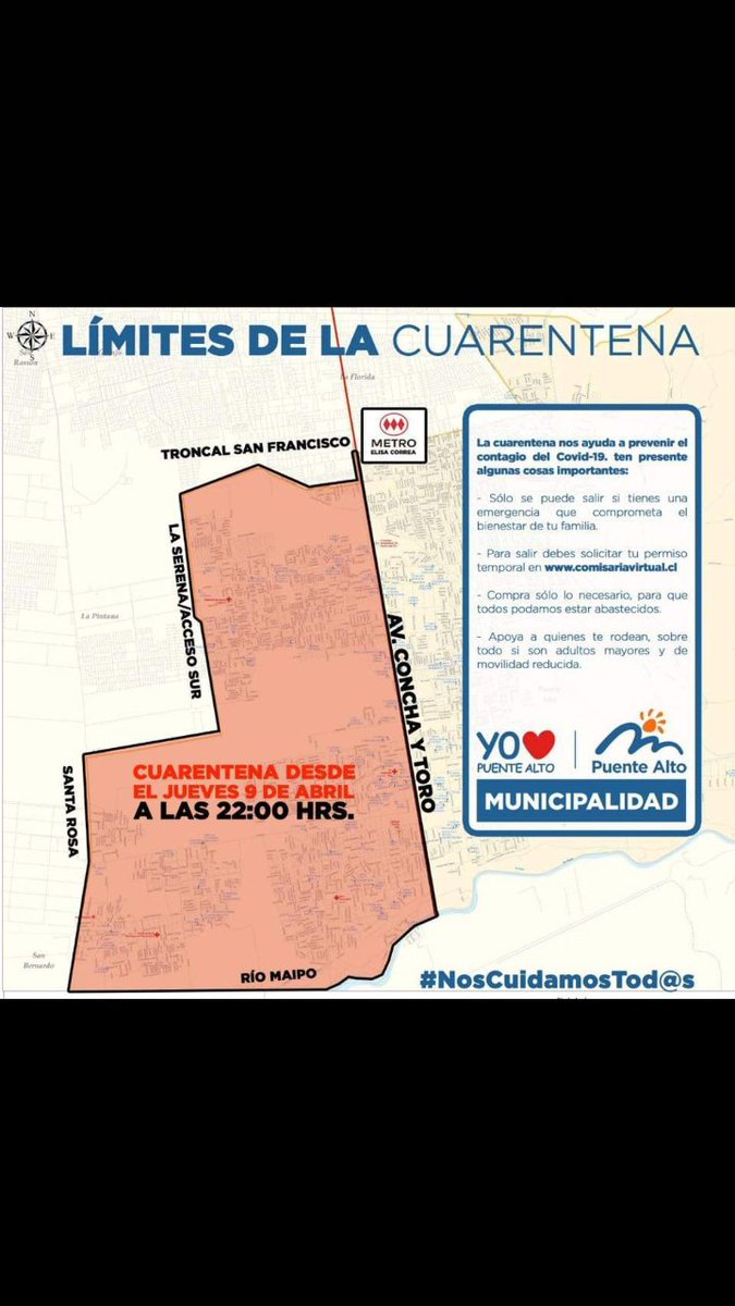 luis_ramirez_bu's tweet photo. #QuedateEnCasa La siguiente es la Zona que estará bajo Cuarentena en la Comuna de Puente Alto a contar del jueves 09 de Abril a las 22.00 horas: https://t.co/LvEESQR8O5