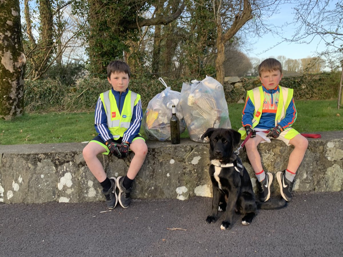 johnoreilly2305's tweet photo. Did a combined dog walk & litter pick this evening with the lads, only about 1km each way but collected 2 big bags of rubbish and disappointingly could have filled a 3rd 😳😬😱 #localcleanup #keepirelandclean https://t.co/oXbvprSH5h