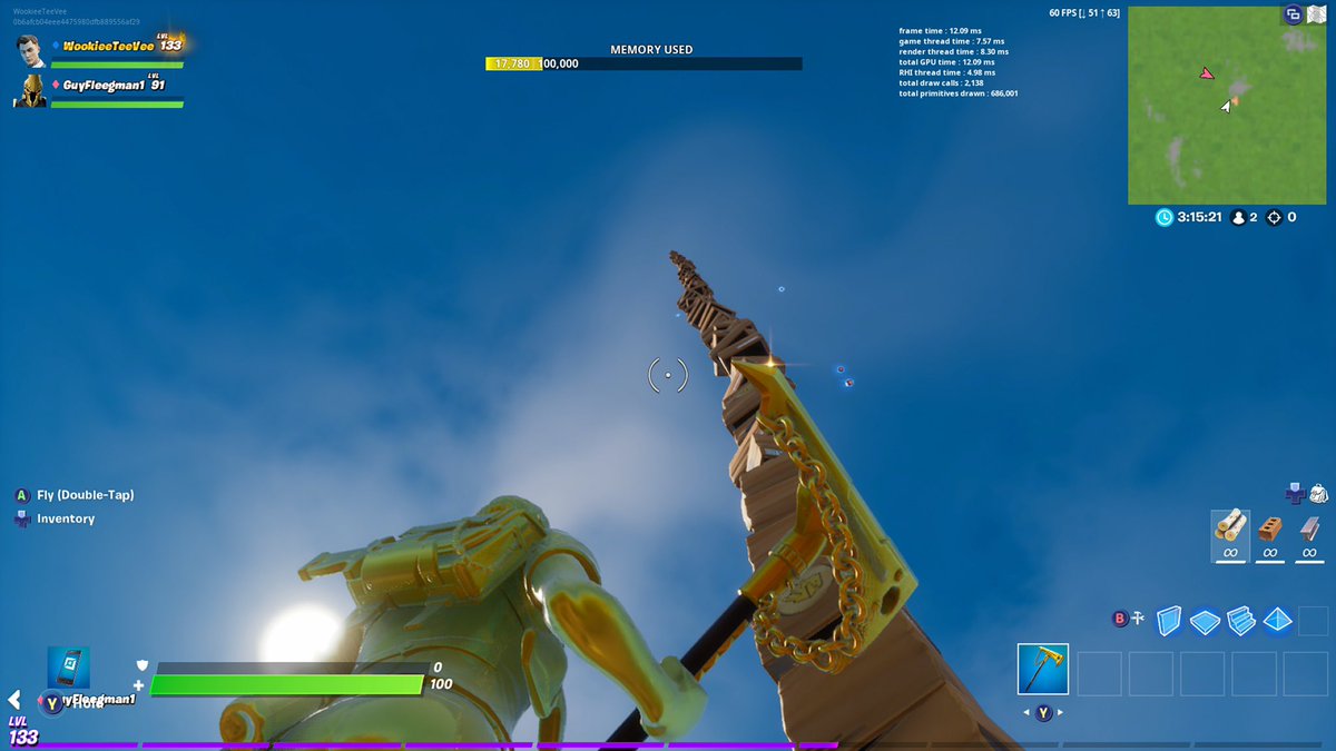 wookieeYT's tweet photo. Me and my Friend made a box tower in Fortnite Creative. It is 203 boxes tall. It is 238 meters tall. It took about 50 minutes to build. #Fortnite #FortniteCreate #boxTower #Whattododuringpandemic. @FortniteGame @FNCreate https://t.co/OIhR9nCH0d