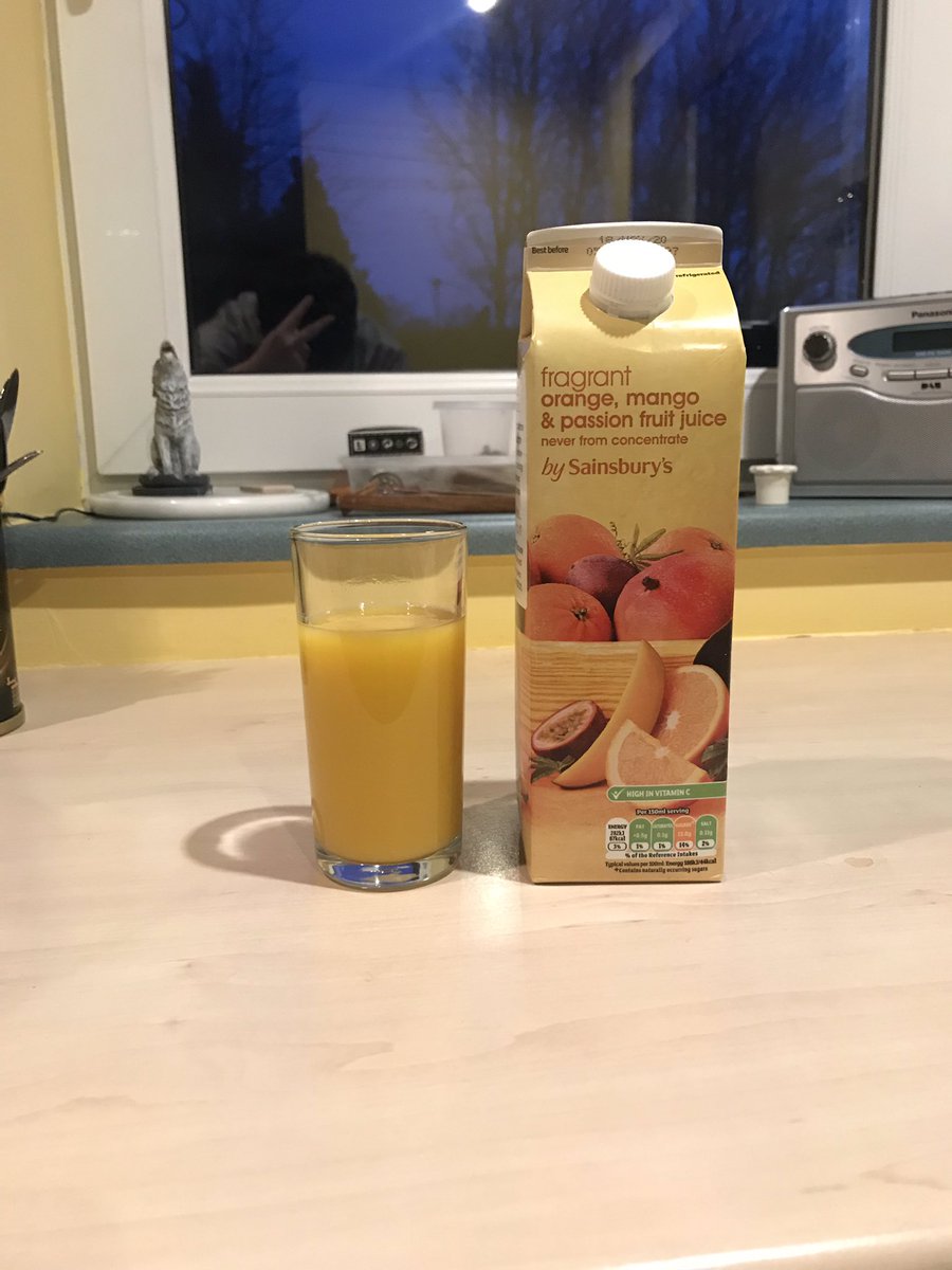 Beverage 20: FRAGRANT Orange, Mango & Passion Fruit Juice.It’s sweet. It’s fruity. Tropical vibez. Despite the virus, it does feel like I’m on a beach (maybe Balmedie though). Thicc. Thiccer than your regular fruit juice. I like it.7.69/10.