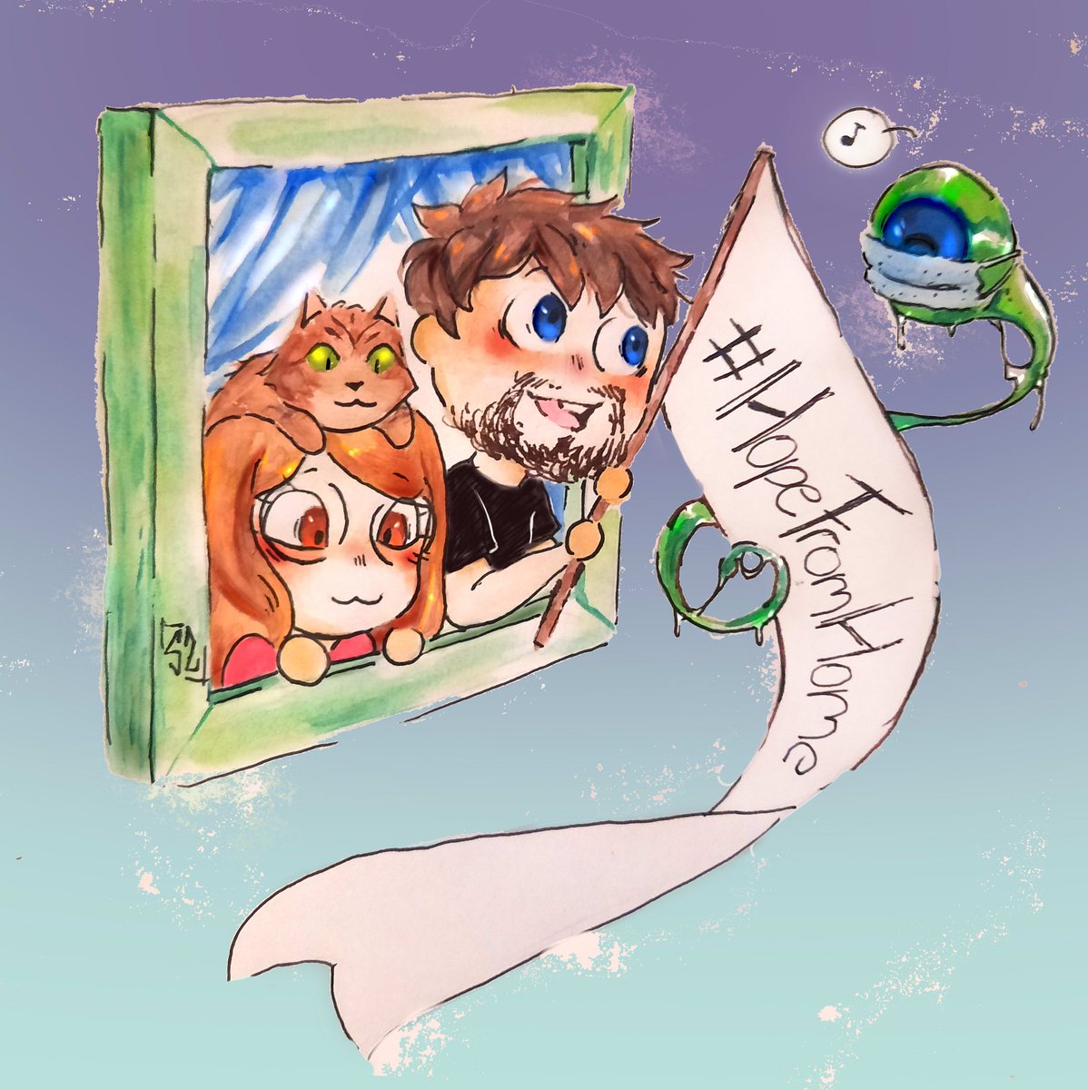 teacup_wolf's tweet photo. Its stream time again <3 drew @Jack_Septic_Eye and @GabSmolders for this one :> 
#HopeFromHome #septicart #StayAtHome #COVID19 #jacksepticeye https://t.co/usbpUsQmWY