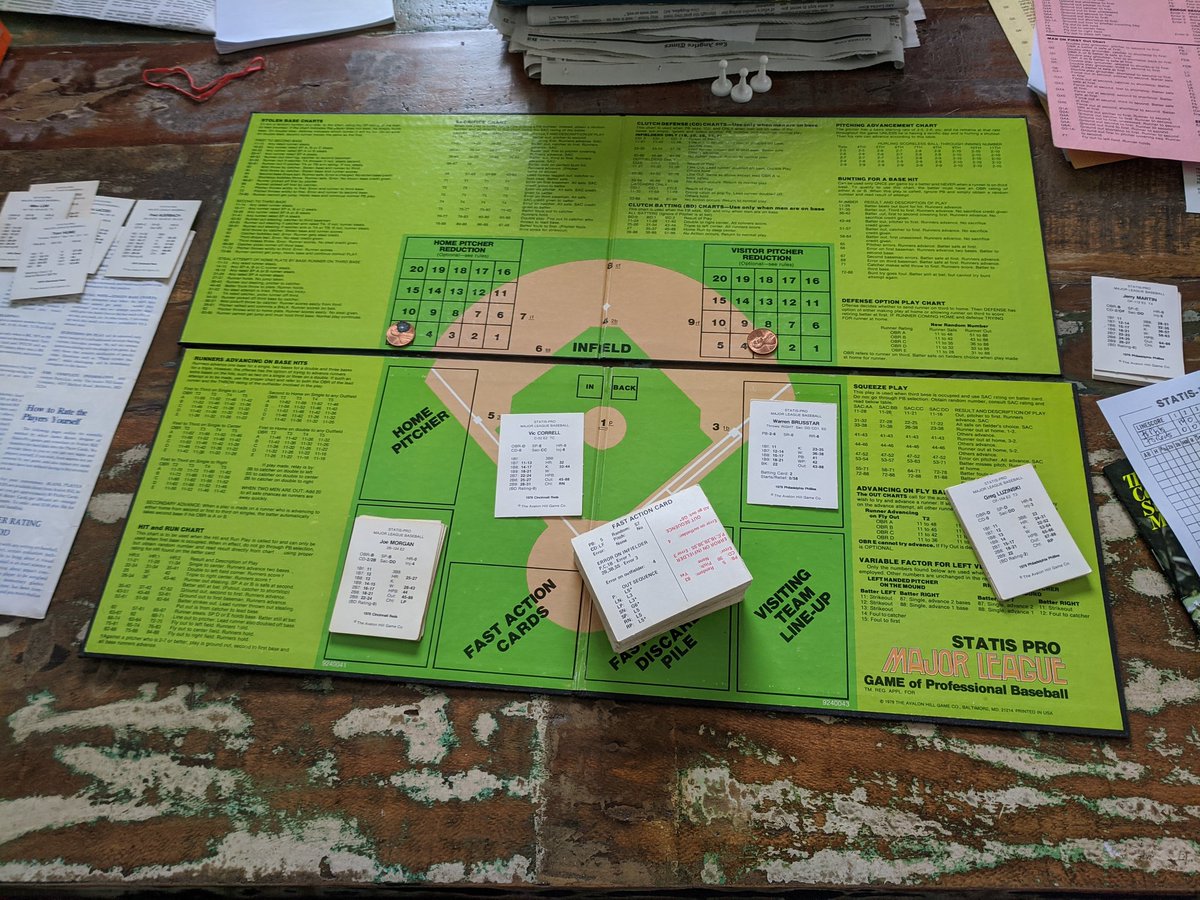 hoovbud's tweet photo. Broke out the 1978 #StatisProBaseball.
I took the '78 Phillies, my son took the '78 Reds...@Phillies swept the @Reds in best of 3 series...Carlton vs Seaver in game 1, Christenson vs Lacoss in game 2. Bench homered in both games. Greg Luzinski came up big, Schmidt big HR in gm2 https://t.co/nRKw7wW4Lo