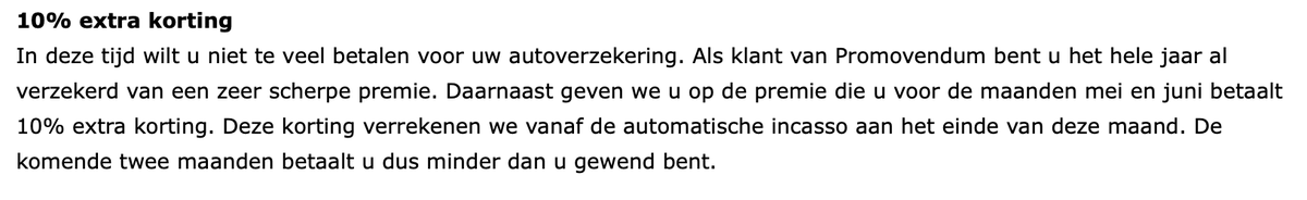 pmsiebelink's tweet photo. Toch een mooi gebaar van #Promovendum om aan vaste klanten een tijdelijke premiekorting te geven . #corona #verrassend #zokanhetdusook https://t.co/CPI3Yu4Mnd