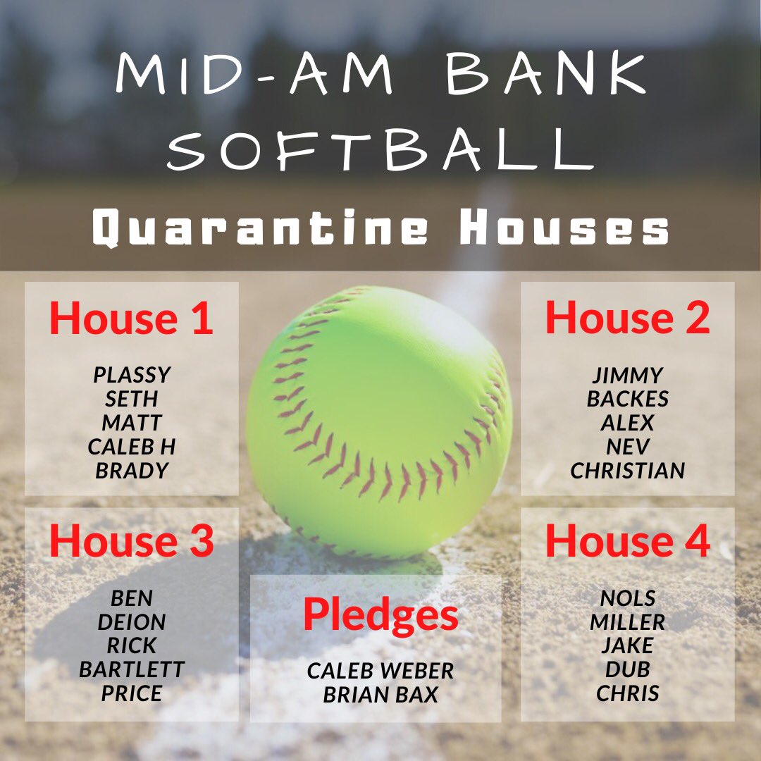 mabsoftball's tweet photo. We are currently stuck in our quarantine houses. We will be pitting these houses against each other in various battles over the next few days (weeks? months?) https://t.co/Z3ZY9HjhXH