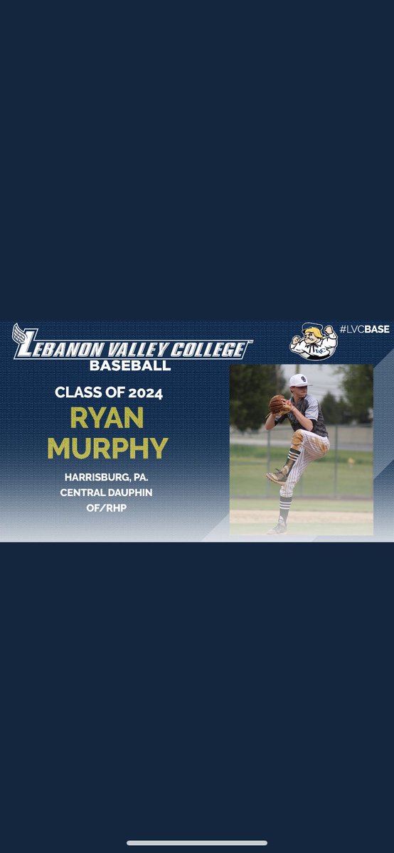 CDAthletics's tweet photo. Ryan Murphy- Lebanon Valley College- Baseball. Congrats. https://t.co/mFcqtFZKNd