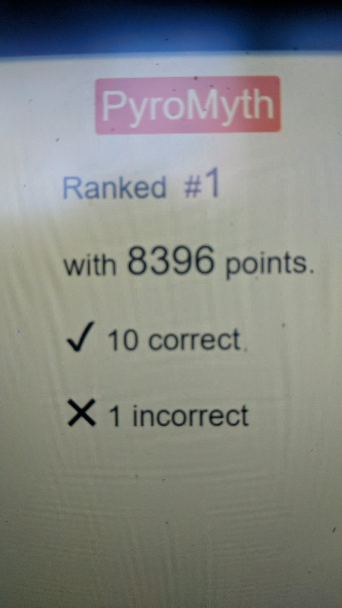 DevPyroMyth's tweet image. Another win on my record! @codefriar @itsmejanet_e
Great game everyone! See you all tomorrow