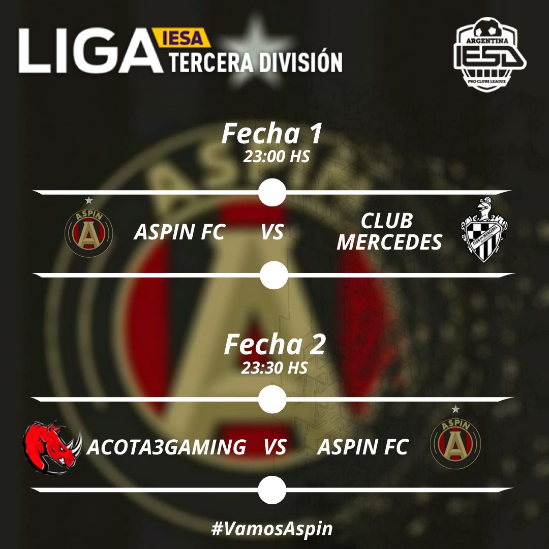 Hoy comienza <a href="/IESAArgentina/">IESA</a> y #AspinFC va en busca de los 6 puntos para arrancar la temporada de la mejor manera. 
#VamosAspin
