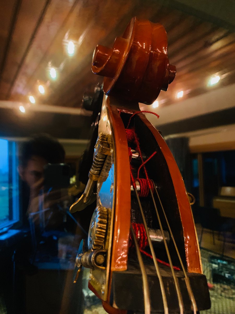 Sonny's double bass headstock. I used to play double bass 20 years ago and I was kicking myself that I ever stopped. I still am, so I'm gonna start again, if anyone knows anyone selling one cheap :) #IAWLP