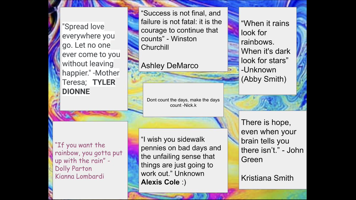 VMuschiano's tweet photo. Positive vibes shared by my math kiddos. Hope it brightens your week. #oakerspirit #oakerpride https://t.co/Wye4B2RhA3