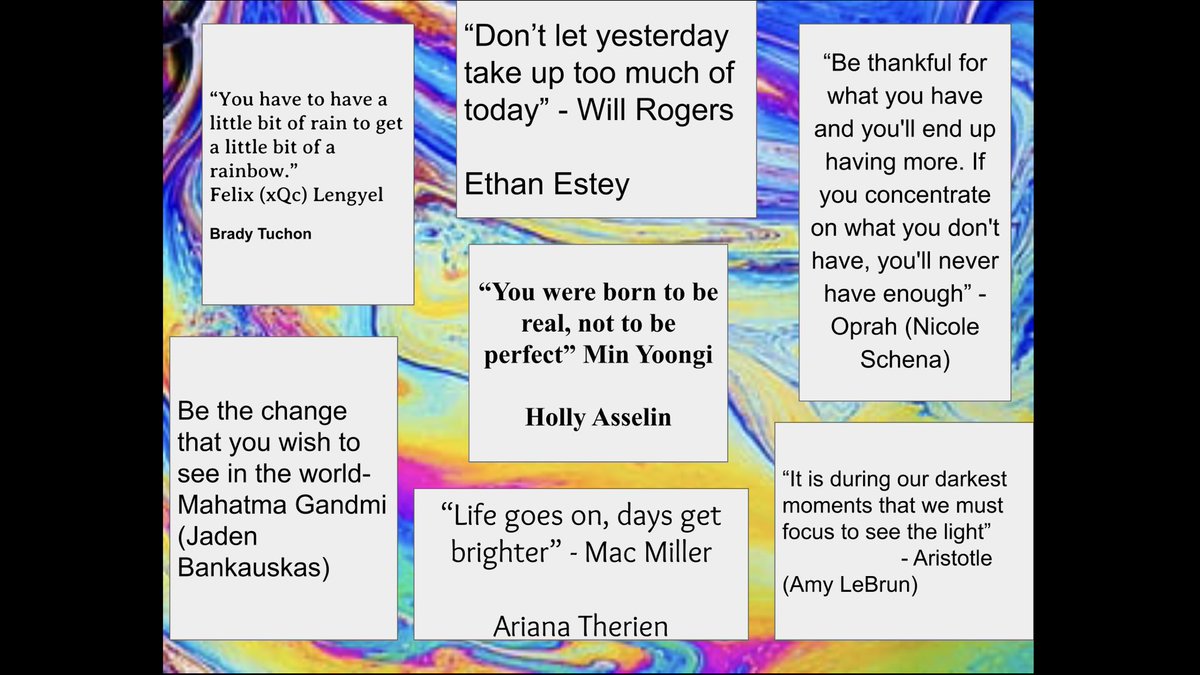 VMuschiano's tweet photo. Positive vibes shared by my math kiddos. Hope it brightens your week. #oakerspirit #oakerpride https://t.co/Wye4B2RhA3