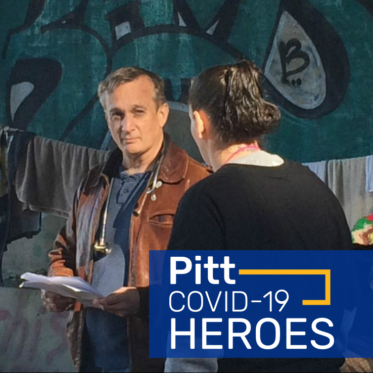PittAlumni's tweet photo. For 30 years, Pitt alum and CNN Hero Jim Withers (MED '84) has provided care to Pittsburgh's homeless community. Now, during the COVID-19 pandemic, Jim is continuing his work and testing for the novel coronavirus. 

Thank you, Jim! #PittCOVID19Heroes

https://t.co/4bGCFiuWCi https://t.co/Te648bx62u